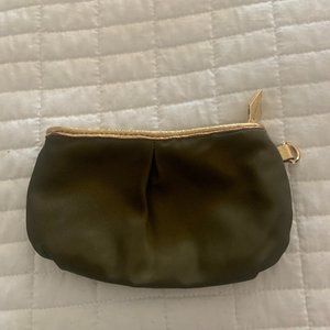 MZ WALLACE New York Olive with Gold Leather Trim Pouch